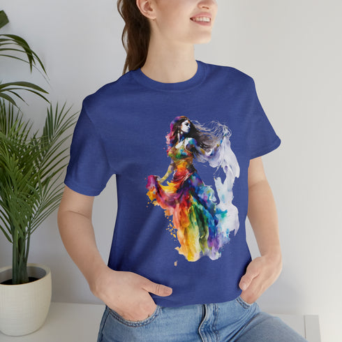 Rainbow Belly Dancer's Pose - Short Sleeve Tee